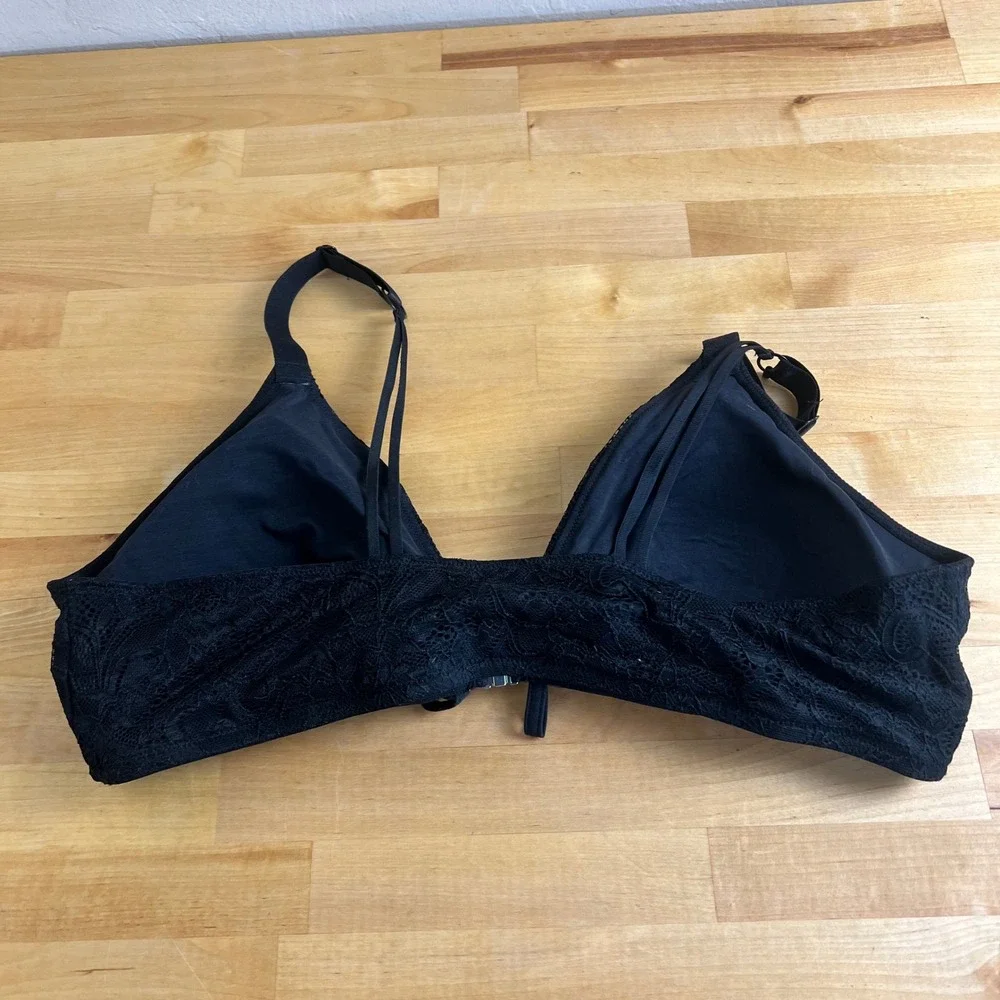 Liberare Black Lace Front Magnetic Closure Wireless‎ Bralette Adaptive Bra XL